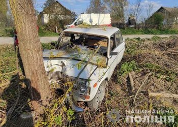 Водій розбився об дерево
Фото: Нацполіція Тернопільщини