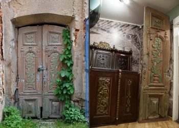 Викрадені двері з Чортківської синагоги на своєму місці та в експозиції московського музею // Фото: ГО "Україна Інкогніта"