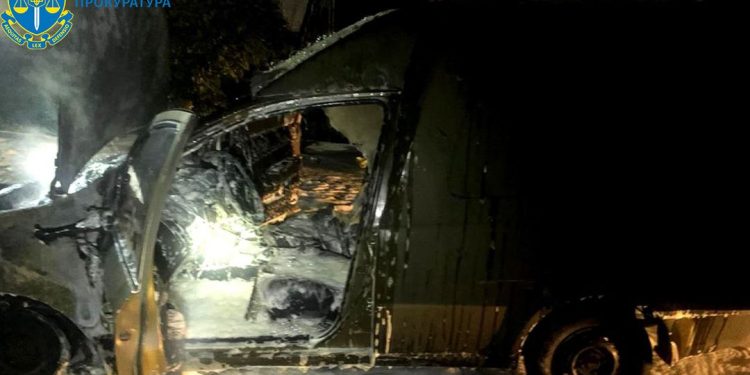 Two men set military truck on fire for $2,500 in Ternopil.