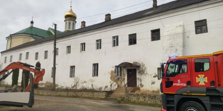 Пожежа в соборі міста Кременець на Тернопільщині